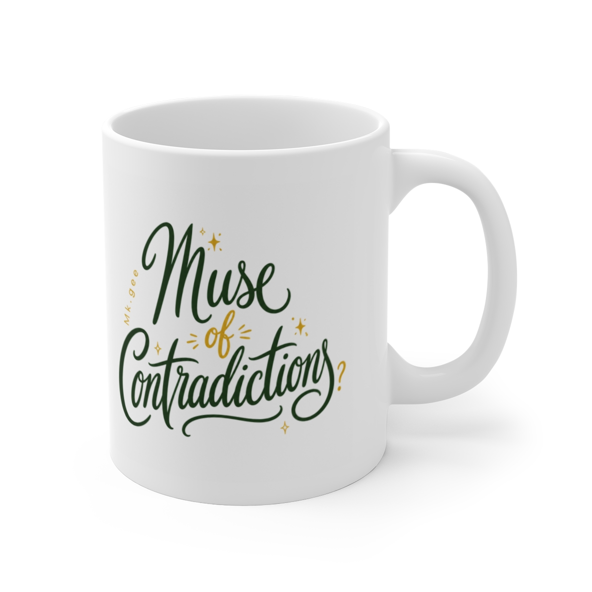 Mk.gee "Muse of Contradictions" White Mug