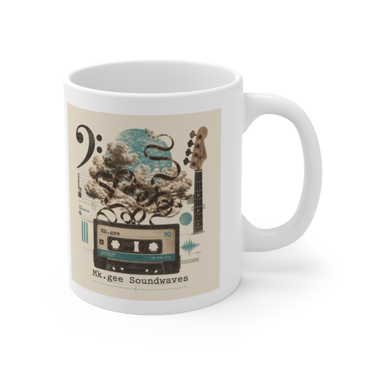 Mk.gee "Mk.gee Soundwaves" White Mug