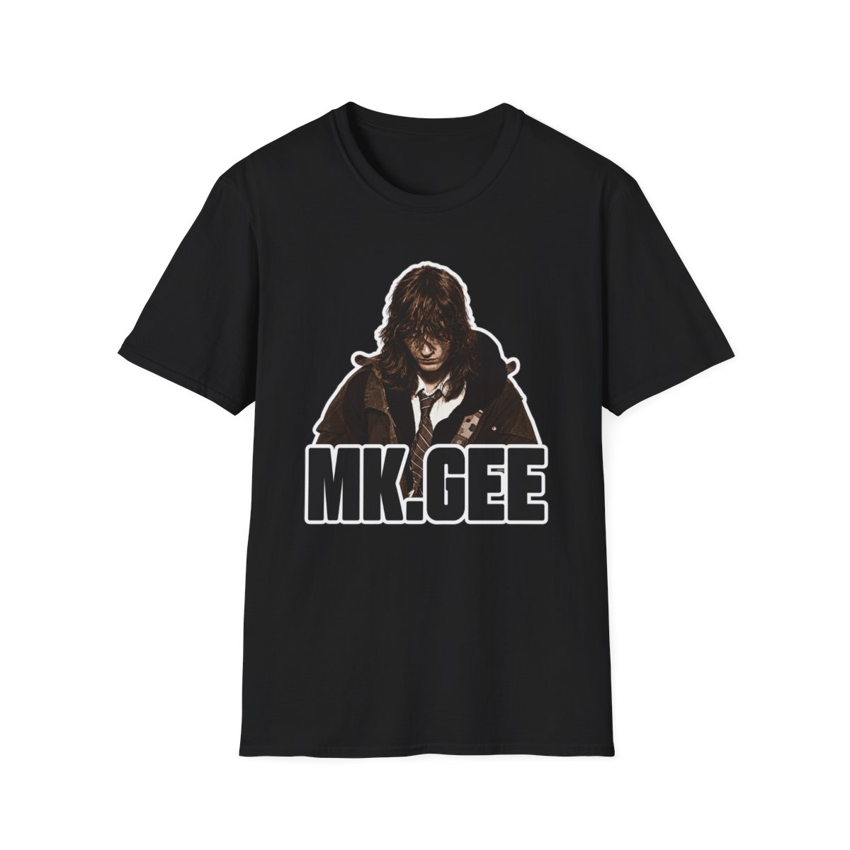 Dark Portrait MK.GEEE T-Shirt | Grunge Band Logo Tee | MK.GEEE Singer & Songwriter - alternate angle 2, merchandise