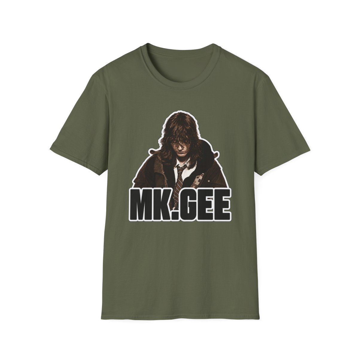 Dark Portrait MK.GEEE T-Shirt | Grunge Band Logo Tee | MK.GEEE Singer & Songwriter - alternate angle 4, merchandise