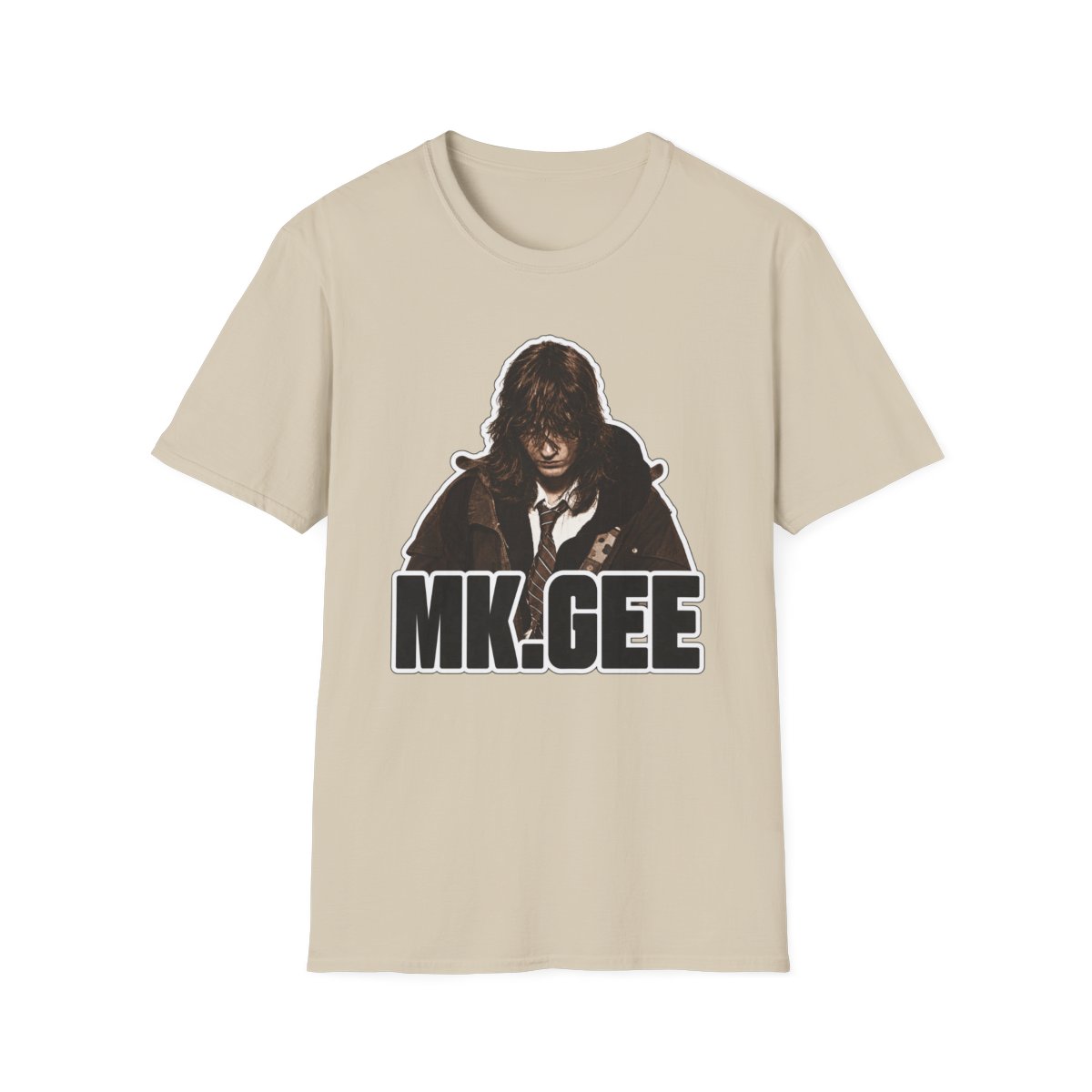 Dark Portrait MK.GEEE T-Shirt | Grunge Band Logo Tee | MK.GEEE Singer & Songwriter - alternate angle 3, merchandise