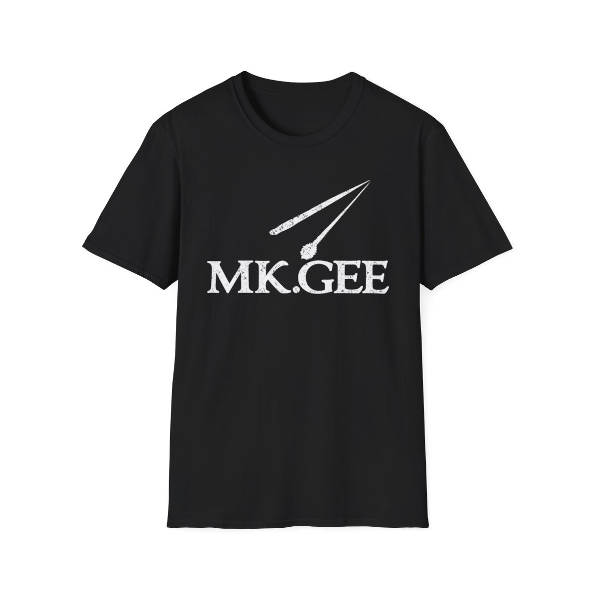 MK.GEEE logo T-Shirt | Drumsticks music drummer tee | MK.GEEE Singer & Songwriter - Official T-Shirts merchandise