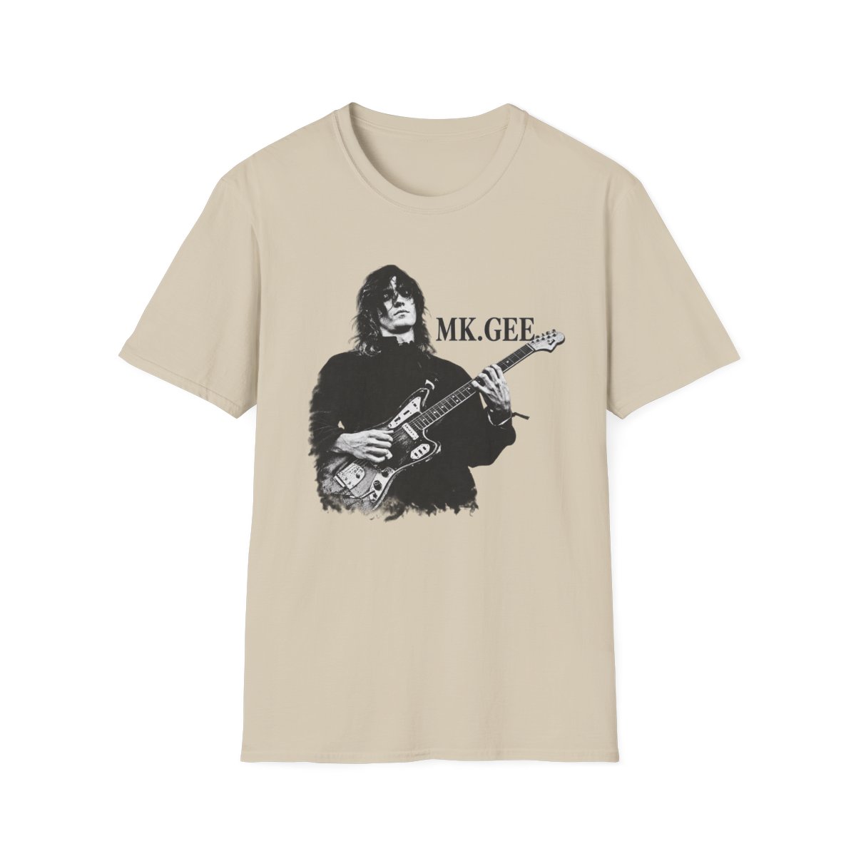 Guitar Player Portrait T-Shirt | Rock Music Tee, MK.GEEE Graphic | MK.GEEE Singer & Songwriter - alternate angle 2, merchandise